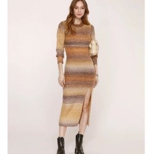 Heartloom Marina Ombre Stripe Midi Sweater Dress Size L